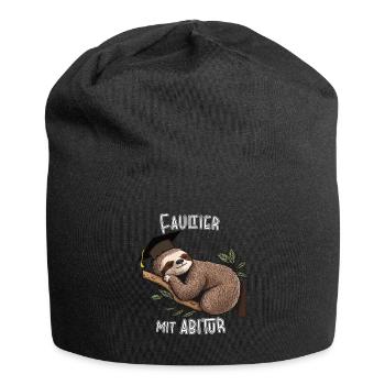 Sloth with high school diploma - Jersey Beanie - black - Front