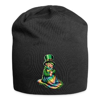 Cozy Leprechaun (Irish Leprechaun) - Jersey Beanie - black - Front