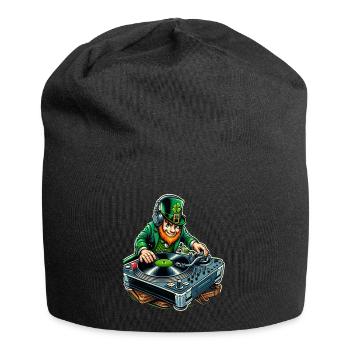 DJ Leprechaun (Leprechaun irlandais) - Bonnet en jersey - noir - Devant