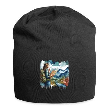 Travel Traveling Adventure Traveler - Jersey Beanie - black - Front