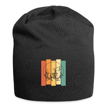 Corgi Moon Howling - Jersey Beanie - black - Front