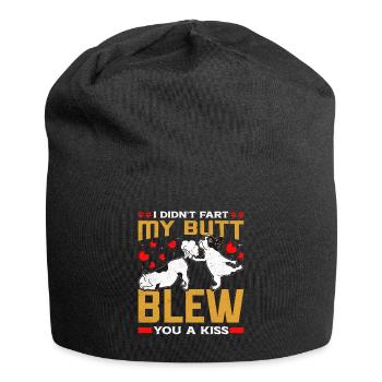 Frenchie N’A PAS PET MES FESSES T’ONT SOUFFLÉ UN BAISER Lustig - Bonnet en jersey - noir - Devant