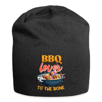 BBQ LOVER Fleischliebhaber Grillmeister Heißes - Jersey-Beanie - Schwarz - Vorne