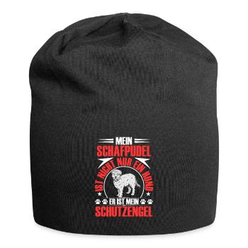 Schafpudel ist mein Schutzengel Hütepudel - Jersey-Beanie - Schwarz - Vorne