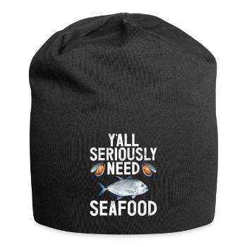 Seafood Lover Gift - Jersey-Beanie - Schwarz - Vorne