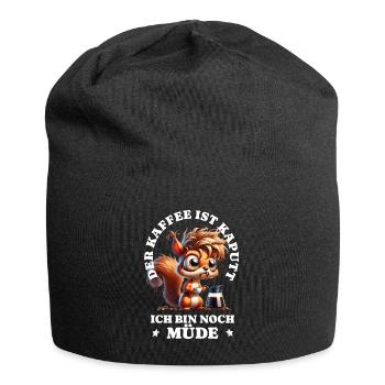 Morning grouch Coffee is broken Squirrel - Jersey Beanie - black - Front