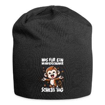 Singe drôle, s’il vous plaît gardez la bouche fermée - Bonnet en jersey - noir - Devant