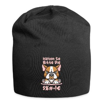 Bull Terriers, please keep your mouth shut - Jersey Beanie - black - Front