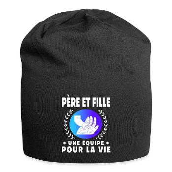 Vater und Tochter Hand Papa Vater - Jersey-Beanie - Schwarz - Vorne