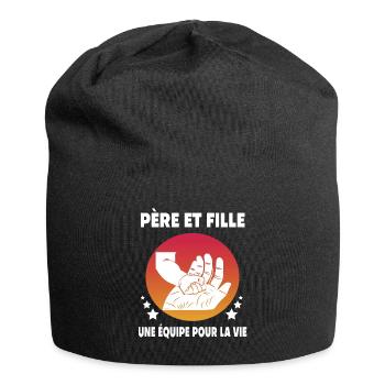 père fille main papa - Bonnet en jersey - noir - Devant