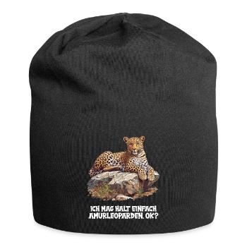 Amur Leopard Amurleoparden Amurleopard - Jersey Beanie - black - Front