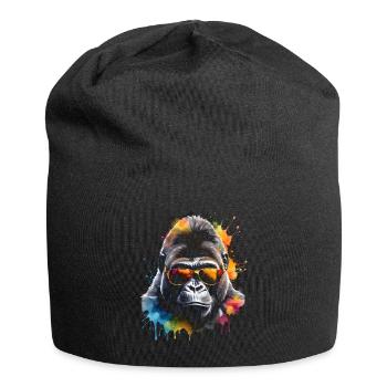 Lunettes de soleil Gorilla Monkey Colorful Animal Design Print - Bonnet en jersey - noir - Devant