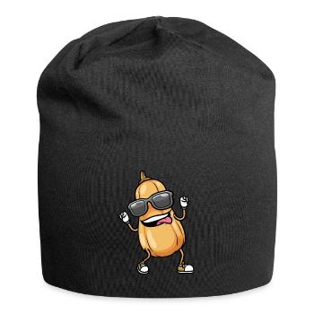 Butternut Pumpkin Dancing Vegan Vegetables - Jersey Beanie - black - Front