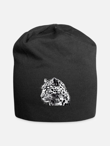 Leoparden Leopard - Jersey-Beanie - Schwarz