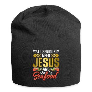Seafood Lover Gift - Jersey-Beanie - Schwarz - Vorne