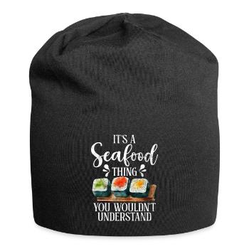 Seafood Lover Gift - Jersey-Beanie - Schwarz - Vorne