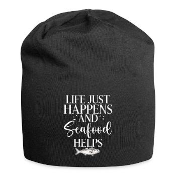 Seafood Lover Gift - Jersey-Beanie - Schwarz - Vorne
