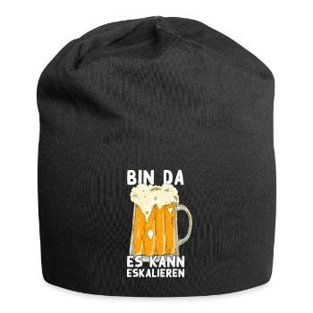 Es Kann Eskalieren Humorvolles Bier Trinken - Jersey-Beanie - Schwarz - Vorne