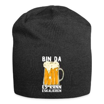 Es Kann Eskalieren Humorvolles Bier Trinken - Jersey-Beanie - Anthrazit - Vorne