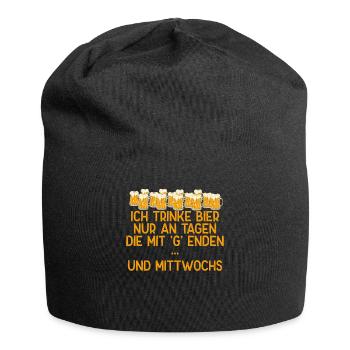 Drinking on weekdays for avid beer drinkers - Jersey Beanie - black - Front