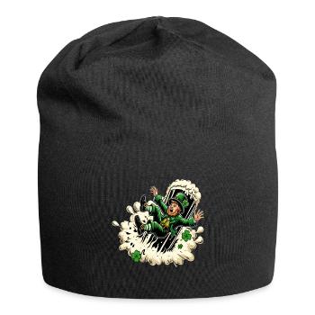 Falling Leprechaun (Irish Leprechaun) - Jersey Beanie - black - Front