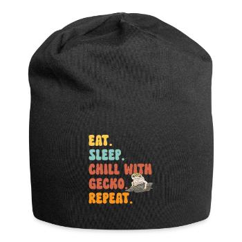 Leopard Gecko Reptile Pet Gecko - Jersey Beanie - black - Front