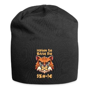 Katze Halten Sie Bitte Die Fresse - Jersey-Beanie - Schwarz - Vorne