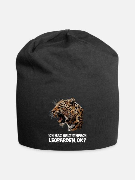 Leoparden Leopard - Jersey-Beanie - Schwarz
