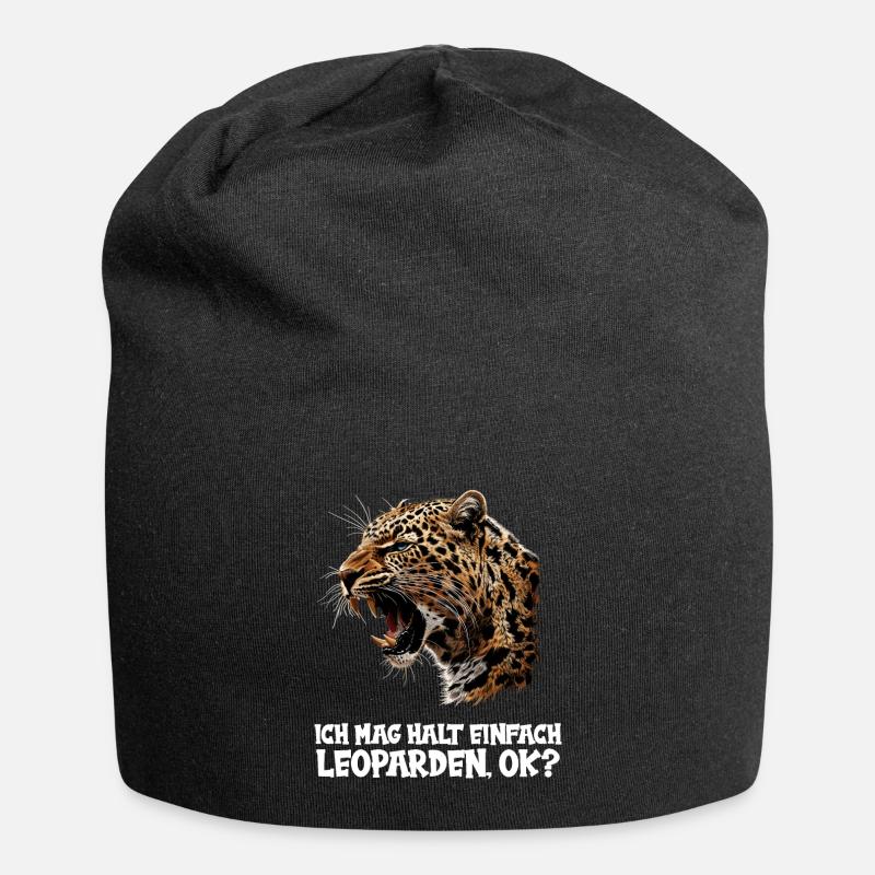 Leoparden Leopard - Jersey-Beanie - Schwarz