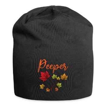 Peeper Laub Blatt Peeping - Jersey-Beanie - Schwarz - Vorne