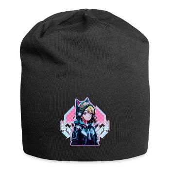 Anime Vaporwave Hard Techno Dark Tekno - Bonnet en jersey - noir - Devant