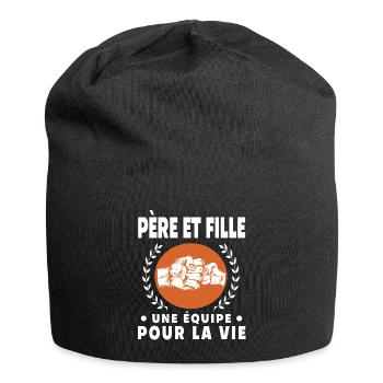père et fille papa vintage coup de point - Bonnet en jersey - noir - Devant