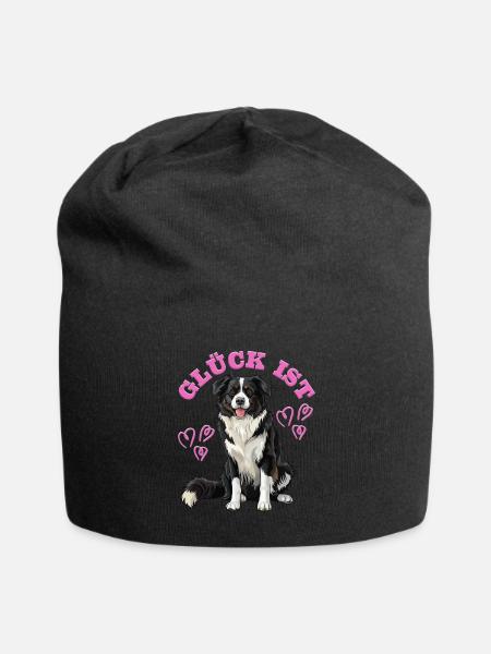 Border Collie Besitzer GLÜCK IST BORDER COLLIE - Jersey-Beanie - Schwarz