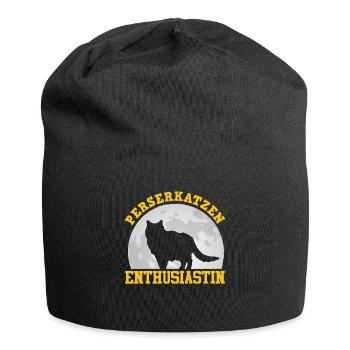PERSERKATZEN ENTHUSIASTIN Perser Katzenmama - Jersey-Beanie - Schwarz - Vorne