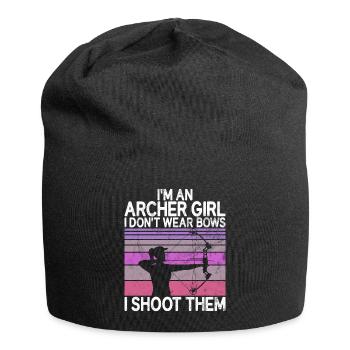 Bogenschießen Bowhunter Shooting Girls Pfeiljagd - Jersey-Beanie - Schwarz - Vorne