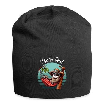 Sloth Hamac Time Out Vacances Plage Mer Fun - Bonnet en jersey - noir - Devant