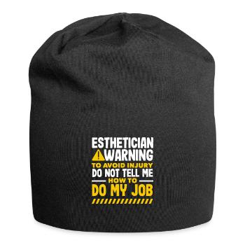 Hautpflege Kosmetikerin Kosmetik - Jersey-Beanie - Schwarz - Vorne
