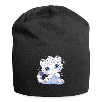 Snow Leopard Schneeleoparden Schneeleopard - Jersey Beanie - black - Front