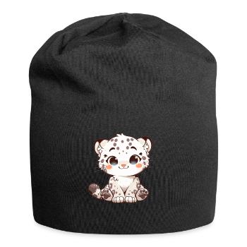 Snow Leopard Schneeleoparden Schneeleopard - Jersey Beanie - black - Front