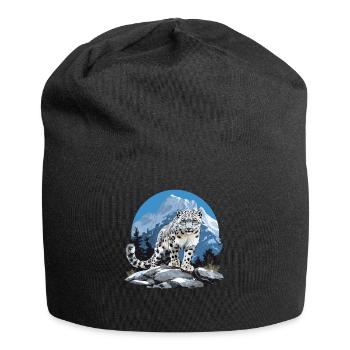 Snow Leopard Schneeleoparden Schneeleopard - Jersey Beanie - black - Front