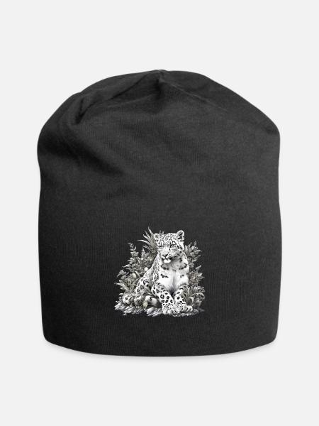 Snow Leopard Schneeleoparden Schneeleopard - Jersey-Beanie - Schwarz