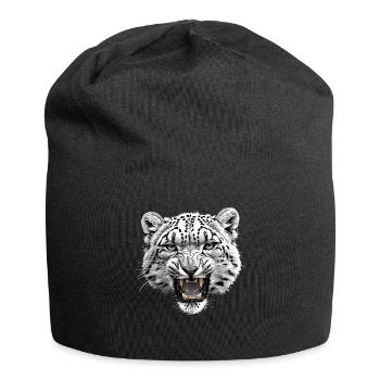 Snow Leopard Schneeleoparden Schneeleopard - Jersey Beanie - black - Front