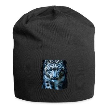 Snow Leopard Schneeleoparden Schneeleopard - Jersey Beanie - black - Front