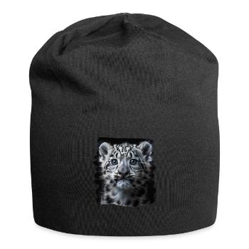 Snow Leopard Schneeleoparden Schneeleopard - Jersey Beanie - black - Front
