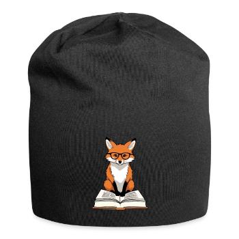 Mignon renard amoureux des livres avec des lunettes - Bonnet en jersey - noir - Devant