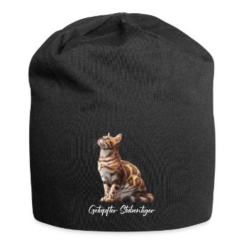 Bengal Cat SPOTTED HOUSE TIGER Funny Bengal - Jersey Beanie - black - Front