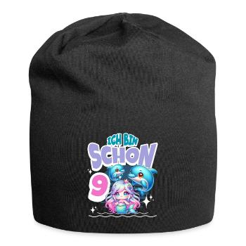 9. Geburtstag Meerjungfrau Delfin Kinder Mädchen - Jersey-Beanie - Schwarz - Vorne
