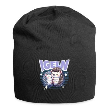 Igel Kuscheln Igeln - Jersey-Beanie - Schwarz - Vorne