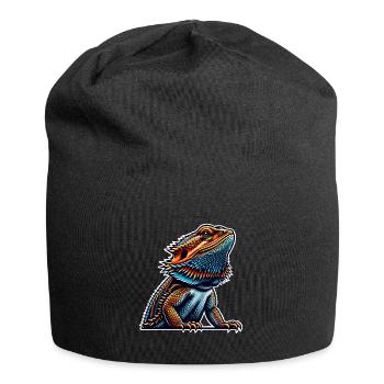 Bartagame Bartagamen Bearded Dragon - Jersey-Beanie - Schwarz - Vorne