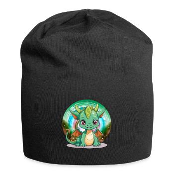 Drache Kinder Drachen Kind - Jersey-Beanie - Schwarz - Vorne